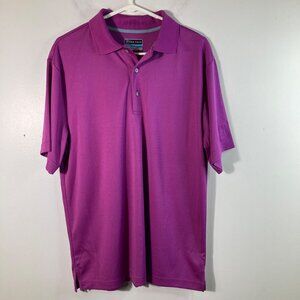 Mens PGA‎ Tour Airflux Golf Polo Shirt Magenta Pink Purple M Polyester